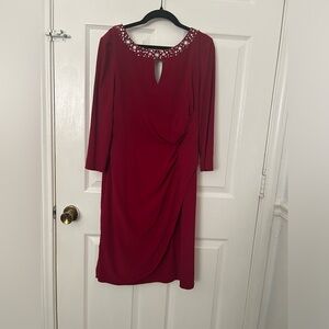 Alex Evenings Illusion-Sleeve Dress - Navy - Size 14 Alex Evenings Illusion-Sleeve Dress - Navy - Size 14